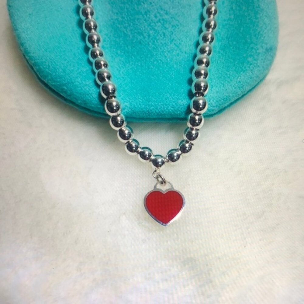 Tiffany & Co. Silver Heart Charm Necklace